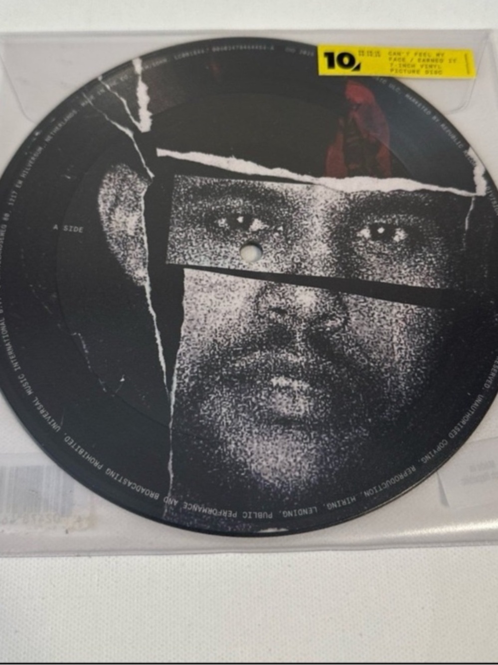NEW - THE WEEKND - 10 YEAR ANNIVERSARY - I CANT FEEL MY FACE - 7 INCH PIC VINYL